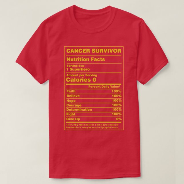 Näringsfaktorer Survivor T Shirt (Design framsida)