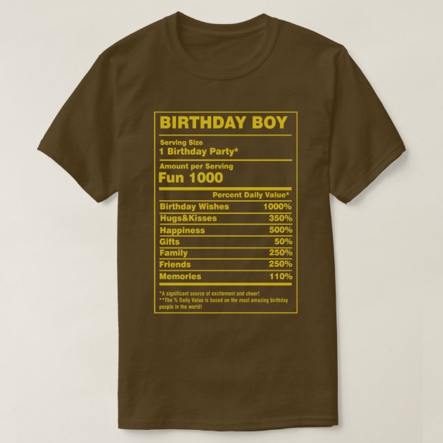 Näringsfenomen födelsedag t shirt (Design framsida)