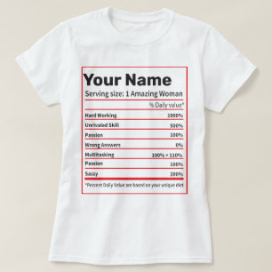 Näringsfenomen Personlig Namn- Women Gift T- S T Shirt