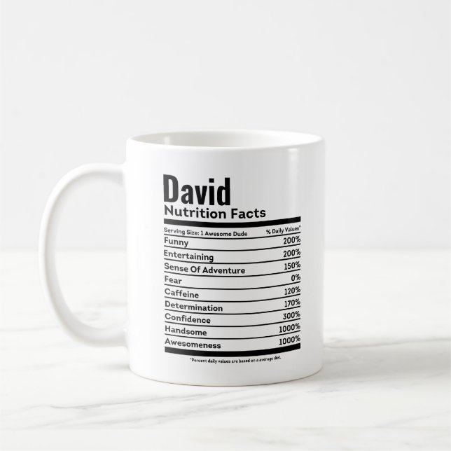 Näringsfynd Funny Personlig Namn Kaffemugg (Vänster)