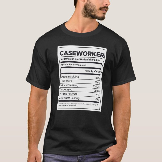 Näringsinformation för Caseworkers T Shirt (Framsida)