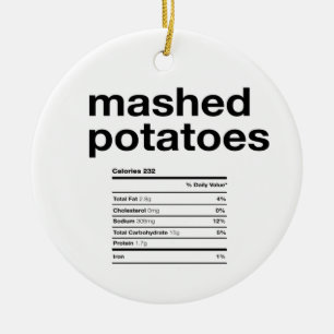 Näringsinformation om streckad potatis julgransprydnad keramik