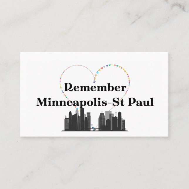 Näringskorts, Kom ihåg Minneapolis St. Paul Visitkort (Framsida)