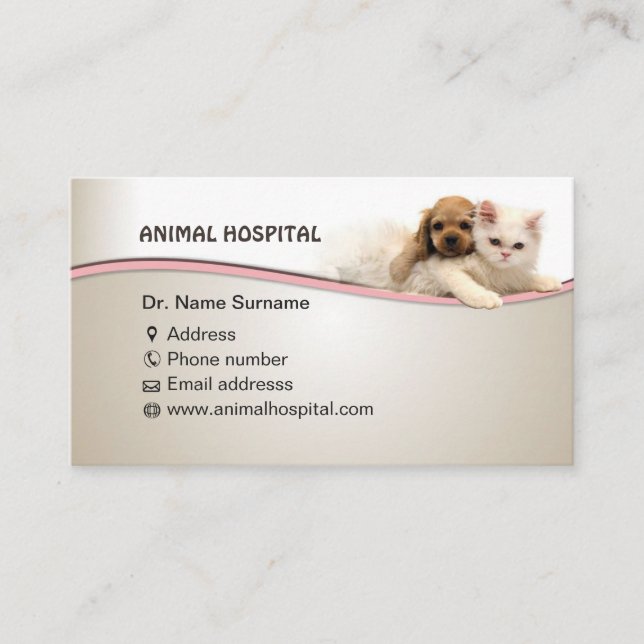 näringslivskort för veterinär tidsbeställning kort (Framsida)