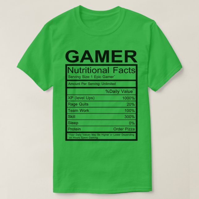 Näringsmässiga fakta t shirt (Design framsida)