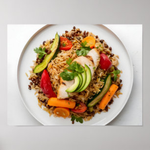 Näringsrika balanserade plommon med lean Proteins Poster