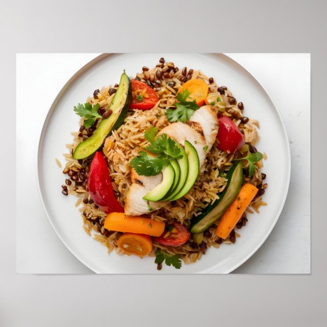 Näringsrika balanserade plommon med lean Proteins Poster (Framsidan)