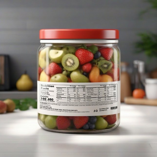 Näringsvärde Ingredienser Tvåkolumns Etikett för L (Skapare uppladdad)