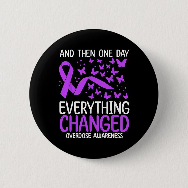 Narkotikabruk Ribbon Fighter Overdose Awareness Mo Knapp (Framsida)
