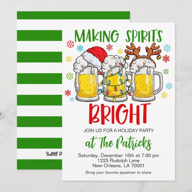 Närliggande Julfest Inbjudningar (Fram/baksida)