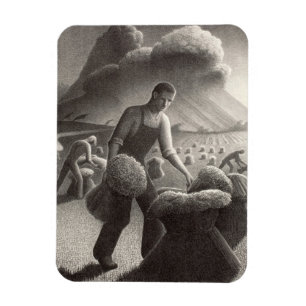 Närma storm efter Grant Wood Magnet