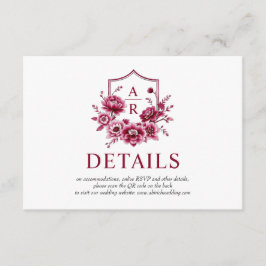 Närmare uppgifter om Burgundy-blommor, blommigt va Tilläggskort