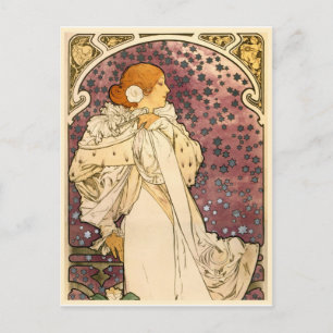 Närmare uppgifter om Dam i Camellias Art nouveau Vykort