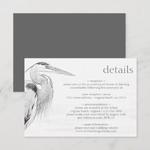 Närmare uppgifter om den vackra Blue Heron Bird Sk Tilläggskort