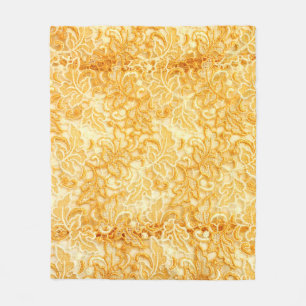 Närmare uppgifter om guld snöre mönster i trasa fleecefilt