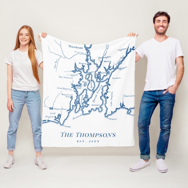 Narragansett Bay Newport Family Bröllop Gift Flee Fleecefilt (På plats)