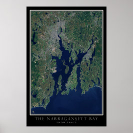Narragansett Bay Satellite Poster Karta
