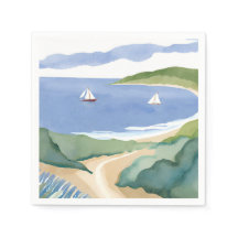 Narragansett Bay | Segelbåt Coastal RI Akvarell