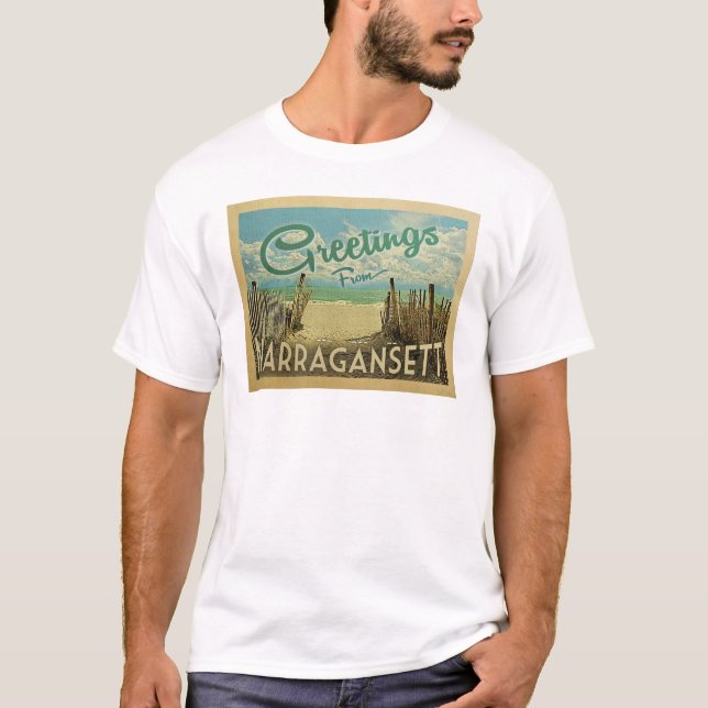 Narragansett Beach Vintage resor T Shirt (Framsida)