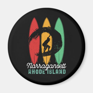 Narragansett Rhode island Beach Retro Surfing Magnet