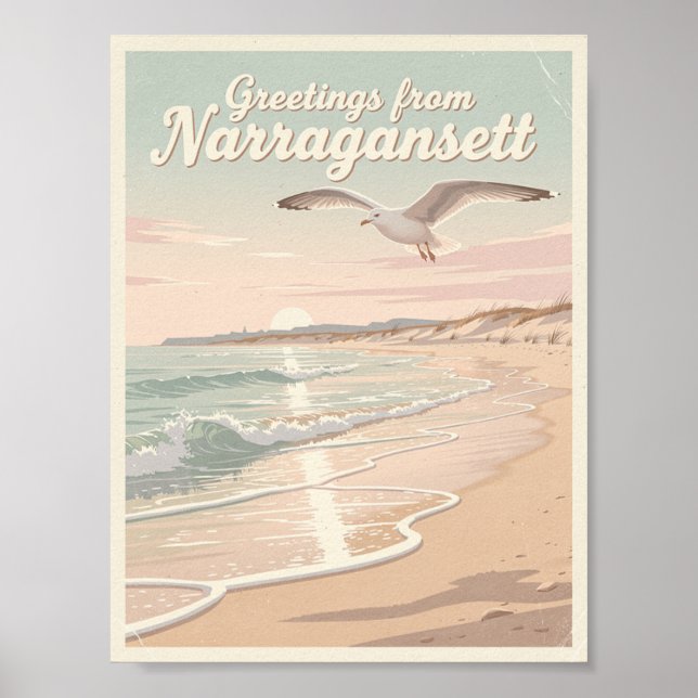 Narragansett, Rhode Island – Coastal Waves Poster (Framsidan)