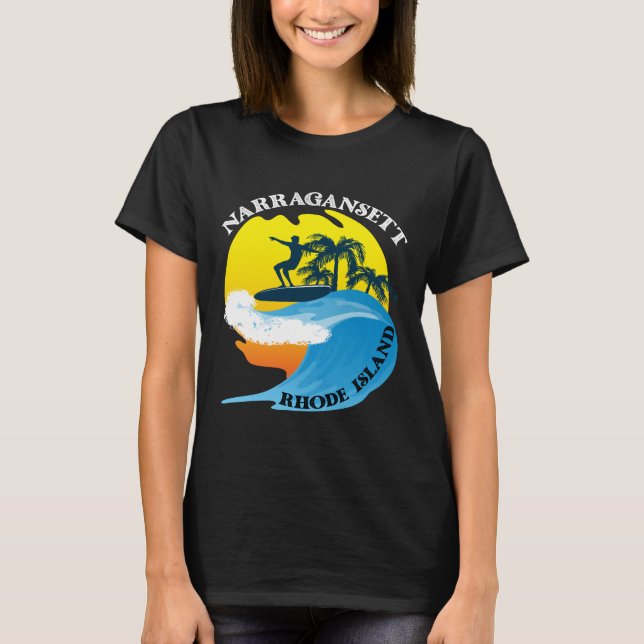 Narragansett Rhode island surfing T Shirt (Framsida)
