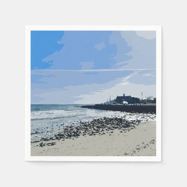 Narragansett Town Beach Rhode Island Målning Pappersservett (Framsidan)
