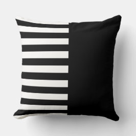 Narrow Black and White Rand Mönster Throw Pillo Kudde
