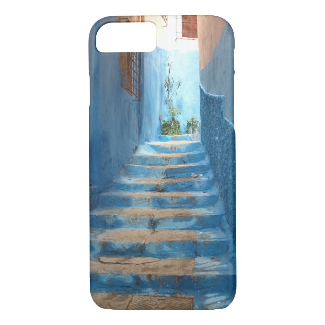 Narrow Blue Stairway i Marocko Case-Mate iPhone Skal (Baksida)