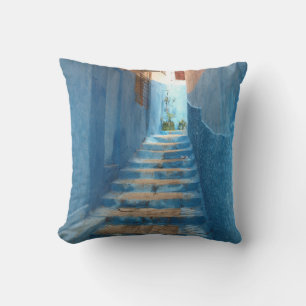 Narrow Blue Stairway i Marocko Kudde