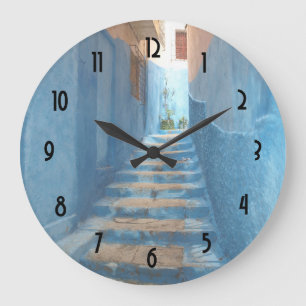 Narrow Blue Stairway i Marocko Stor Klocka