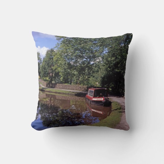 Narrow Boat Peak Forest Canal Marple Kudde (Framsida)