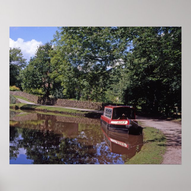 Narrow Boat Peak Forest Canal Marple Poster (Framsidan)
