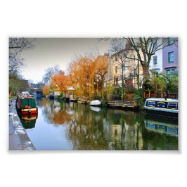 Narrow Boats Regent's Canal Camden London UK Fototryck