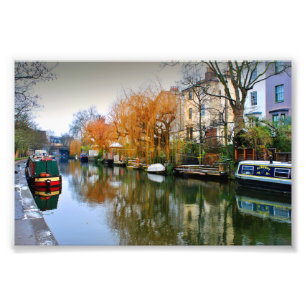 Narrow Boats Regent's Canal Camden London UK Fototryck