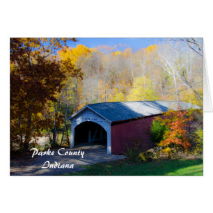 Narrow Covered Bridge Parke County, Indiana Hälsningskort