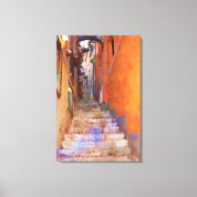 Narrow Steps Taormina Sicily Italien Street Painti