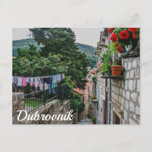 Narrow stone street i Dubrovnik Postcard Vykort