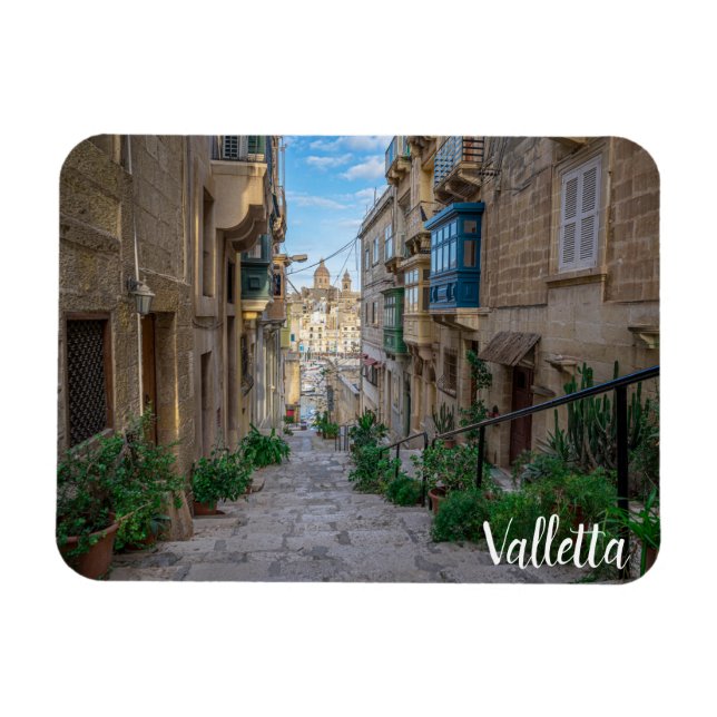 Narrow stone street i Malta Magnet (Horisontell)