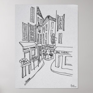 Narrow Streets of Old Nice Nice, Frankrike Poster