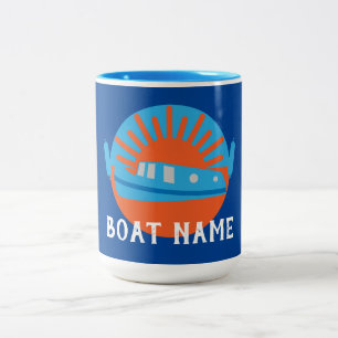 Narrowboat Canal Boat Living Doormat Keychain Två-Tonad Mugg