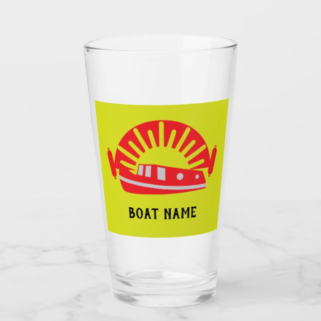 Narrowboat Canal Boat Living Doormat Keychain Wood Glaskopp (Framsida)