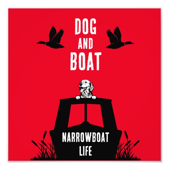 Narrowboat Canalboat Living Fototryck (Framsidan)