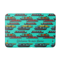 Narrowboat Colorful Barges Patternated