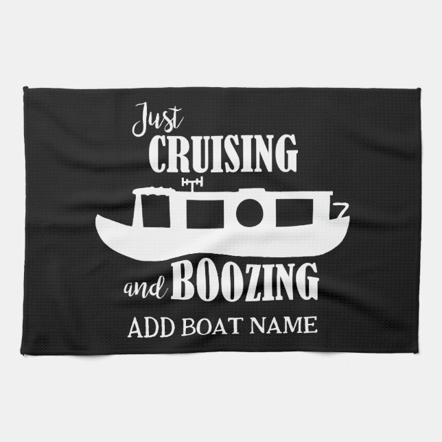 Narrowboat Funny Drinking Quote Galley Kökshandduk (Horisontell)