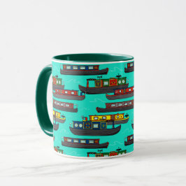 Narrowboats and Canal Barges Patterned Mugg
