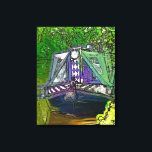 NARROWBOATS CANVASTRYCK<br><div class="desc">En konstdesign av en smalbåt förtöjd i en fredlig miljö på kanalen.</div>