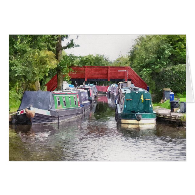 NARROWBOATS-KORT HÄLSNINGSKORT (Framsidan Horizontal)