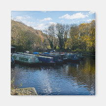 Narrowboats Moored at Salterhebble Basin