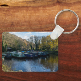 Narrowboats Moored at Salterhebble Basin Nyckelring